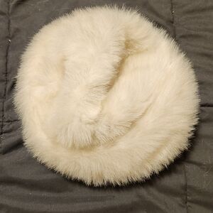 Cozy White Faux Fur Winter Hat – Unbranded Adult Size